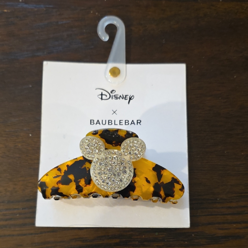DisneyxBaublebar Tortoise Hair Clip with Crystal Mickey